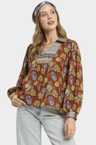 Floral Print Collar Blouse