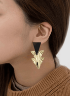 Lovoda Ruffled Gold Drop Earrings