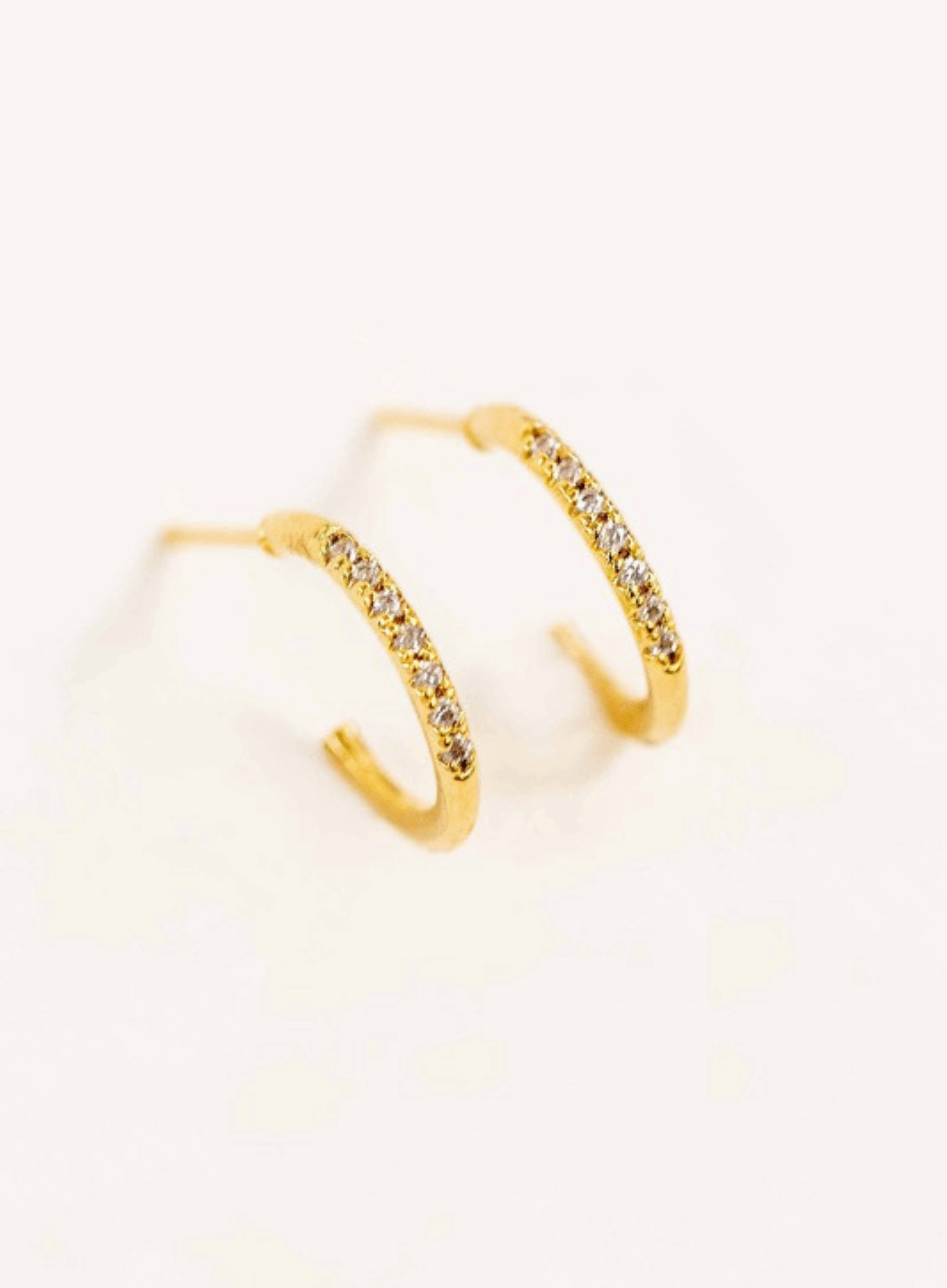 Lovoda Thin Stone Hoop Earrings