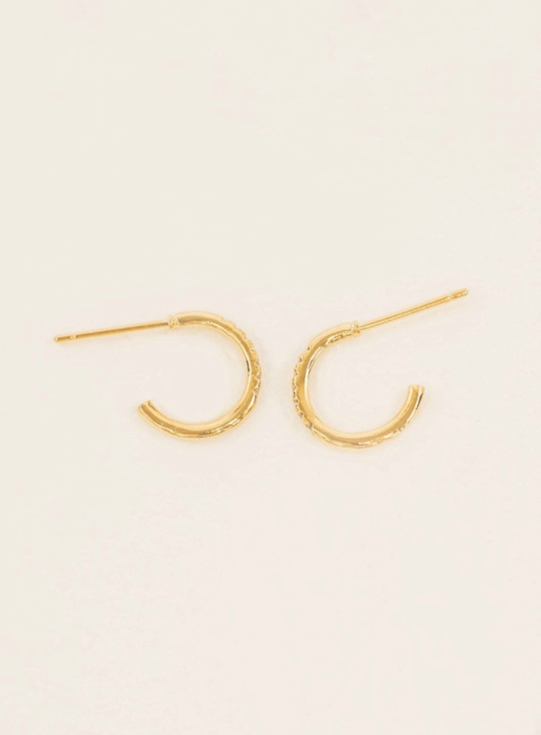 Lovoda Thin Stone Hoop Earrings