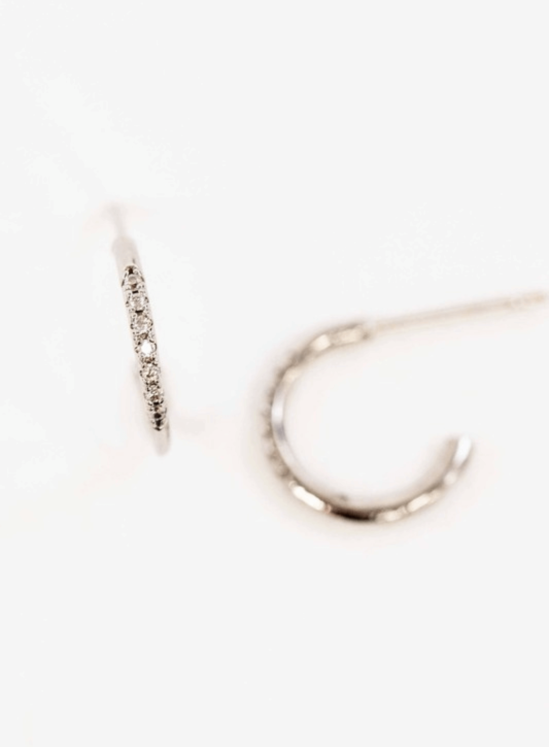 Lovoda Thin Stone Hoop Earrings