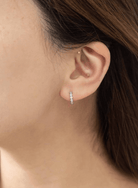 Lovoda Thin Stone Hoop Earrings