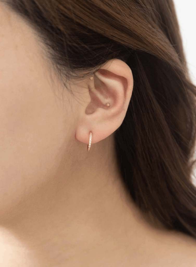 Lovoda Thin Stone Hoop Earrings