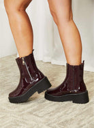 Side Zip Platform Boots