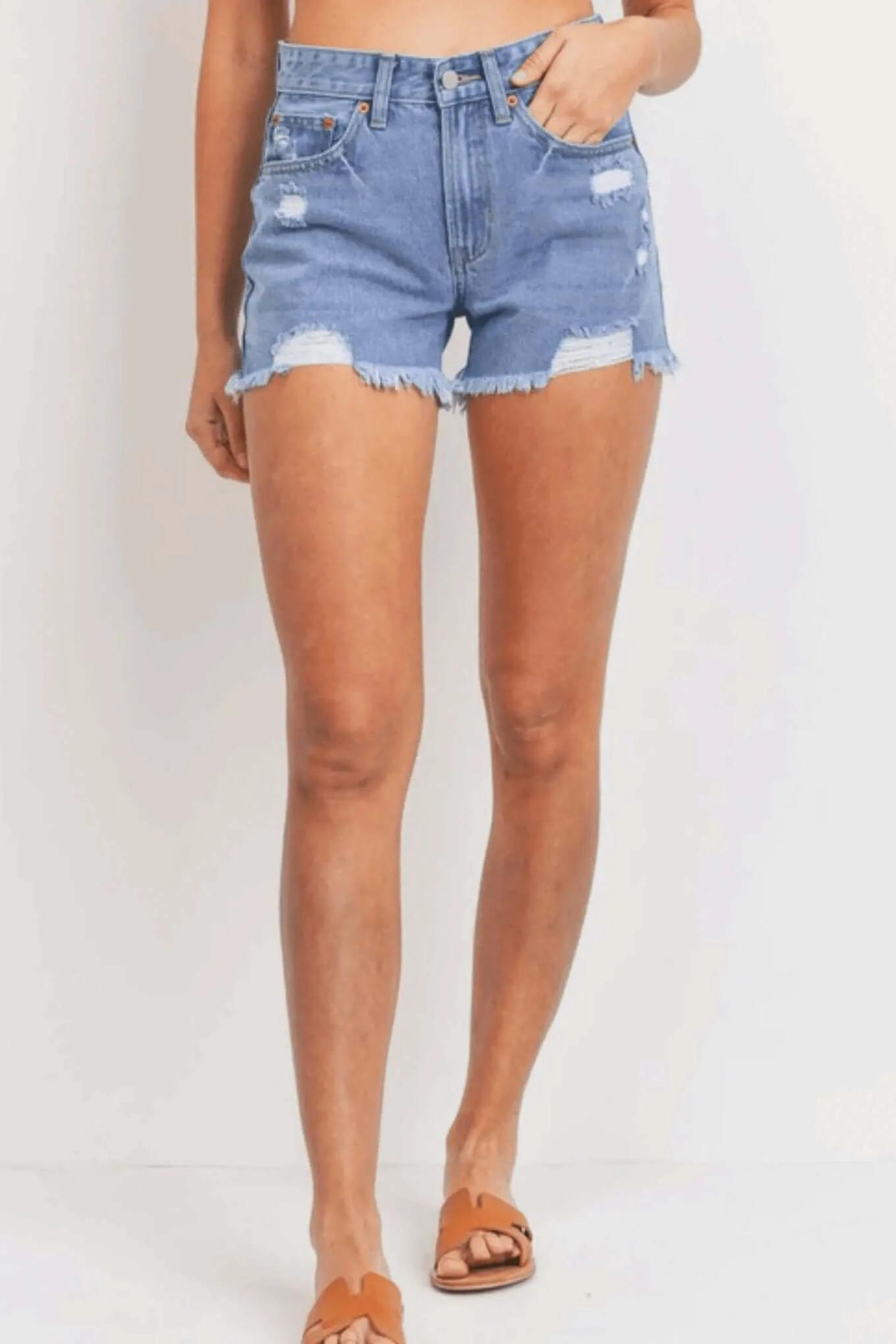 Boyfriend Distressed Jeans Shorts