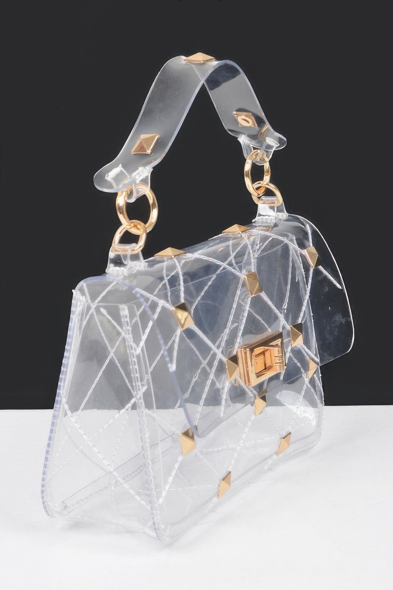 Studded Clear Handle Bag