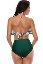 Halter Ruffle High Waisted Two-Piece Swimsuit