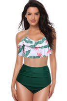 Halter Ruffle High Waisted Two-Piece Swimsuit