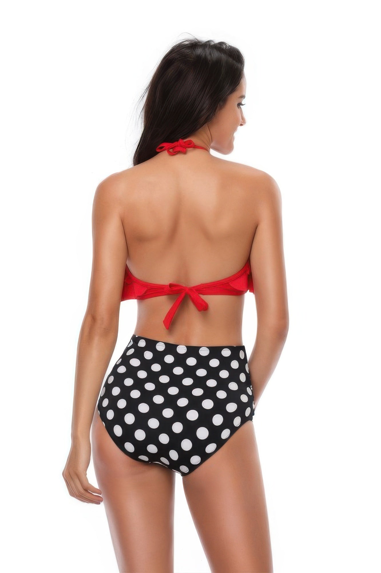 Halter Ruffle High Waisted Two-Piece Swimsuit