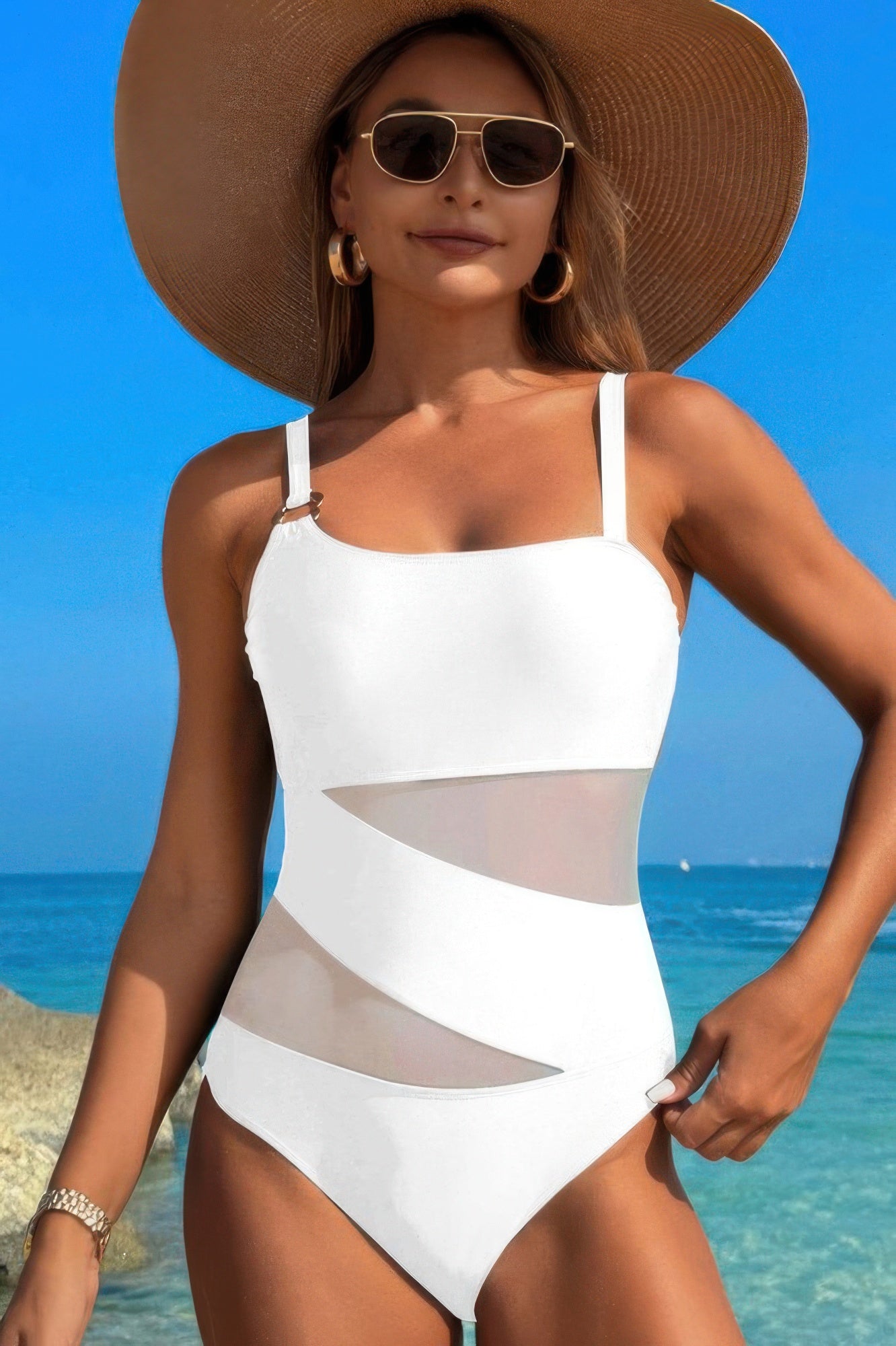 One Piece Lace High-Cut Swimsuit