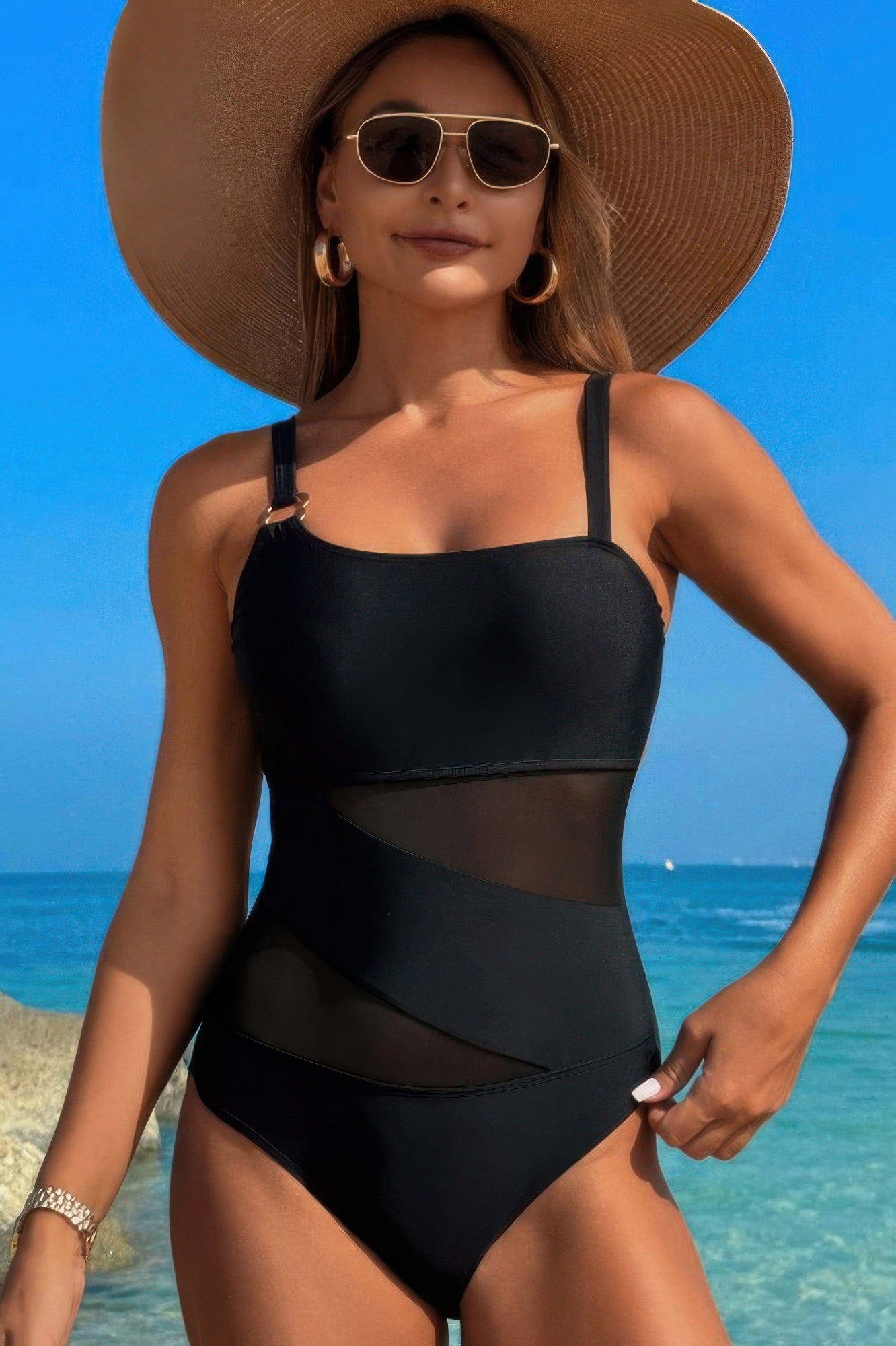 One Piece Lace High-Cut Swimsuit