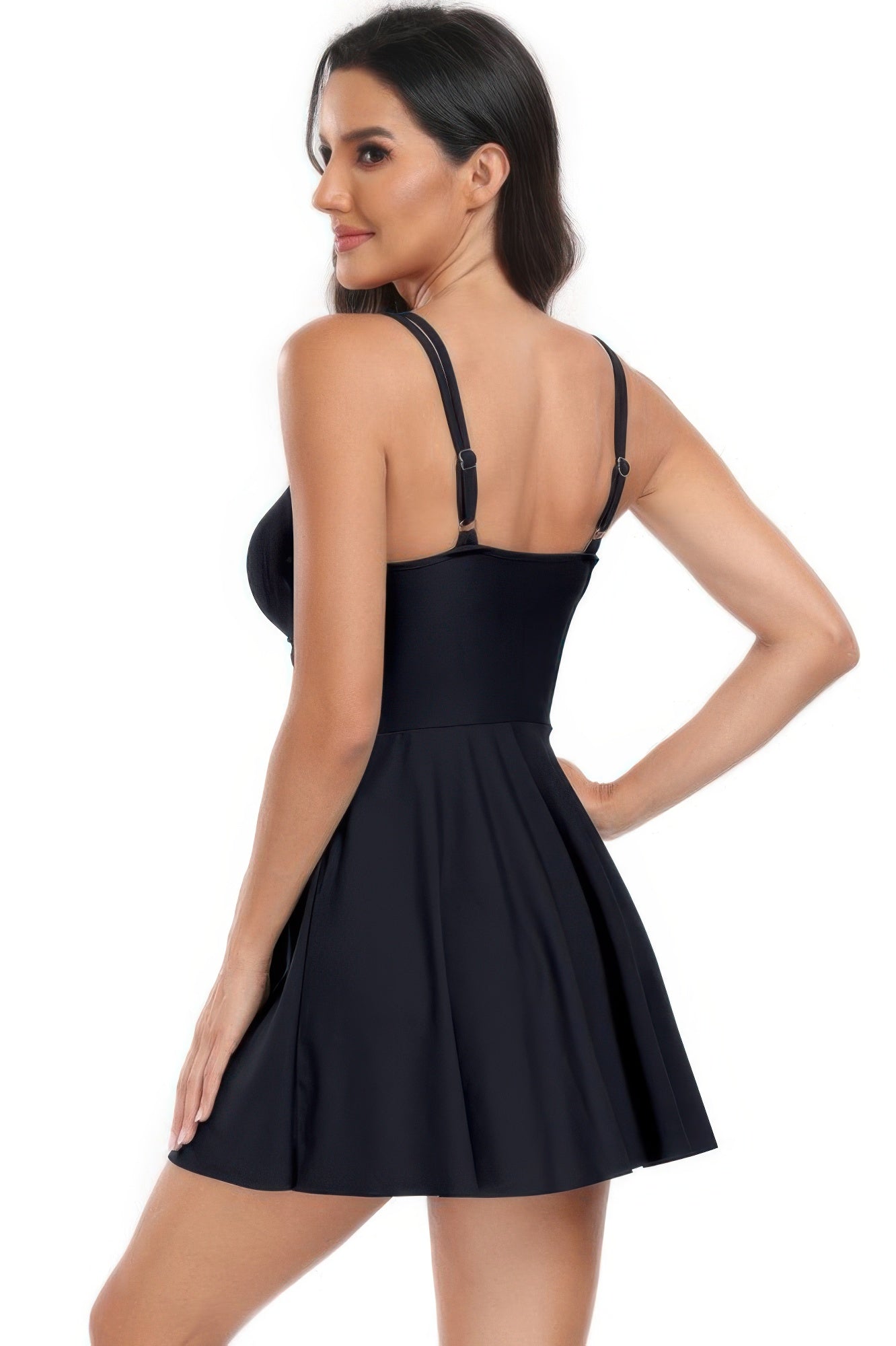 Ruched Waistband One Piece Drawstring Swimsuit