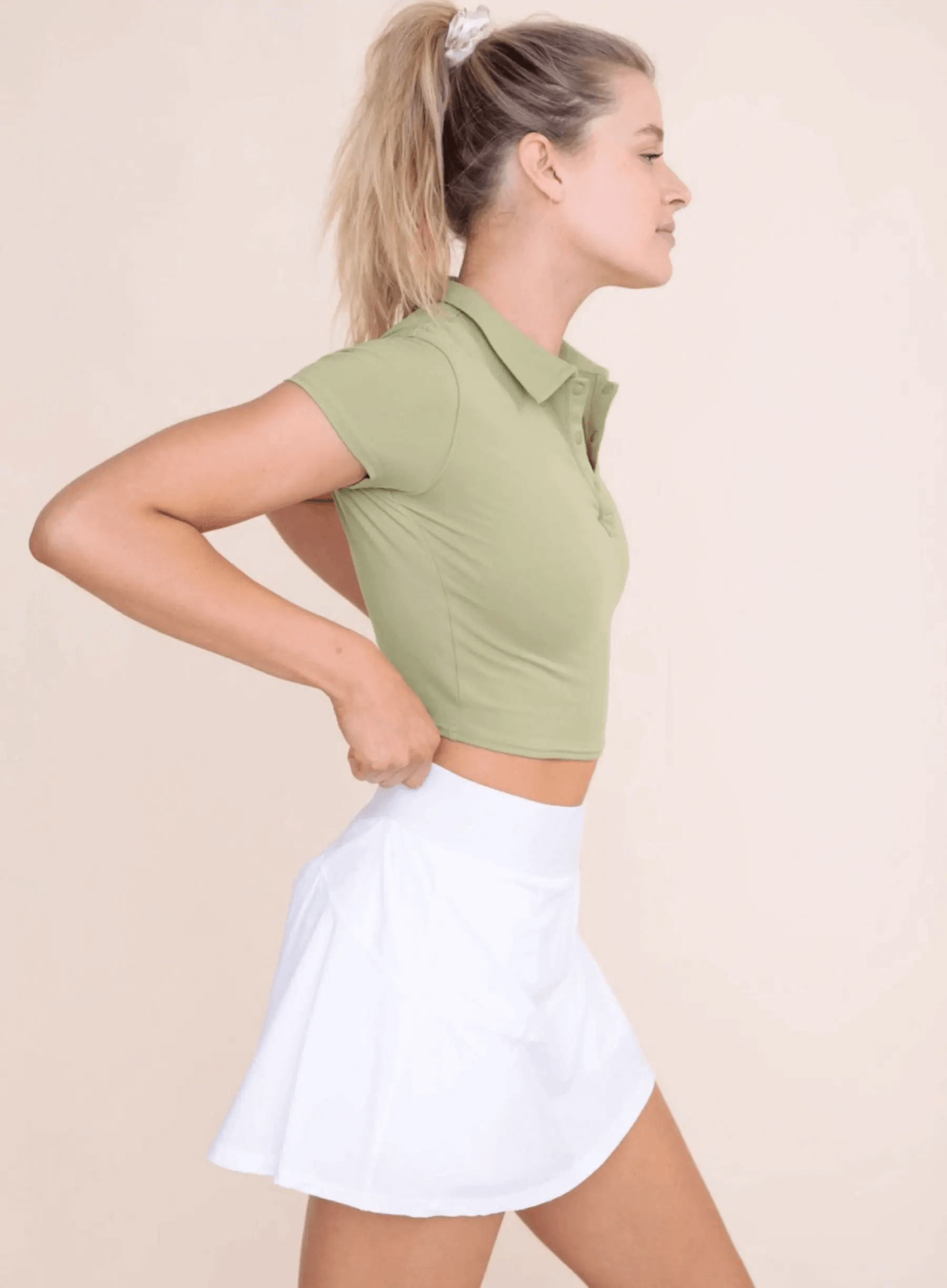Mono B Short Sleeve Cropped Polo