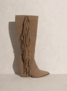 Oasis Society Out West Knee-High Fringe Boots