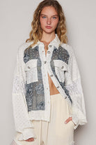 Flower Pearl Lace Patchwork Shirt