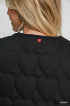 Umgee Heart Quilted Tie-Front Vest