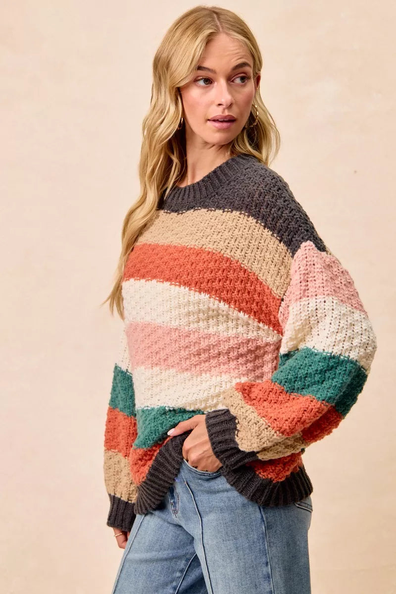 Color Block Chunky Sweater