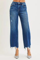High Rise Crop Wide Leg Jeans