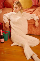 Rib Textured Knit Collared Top with Zip Up