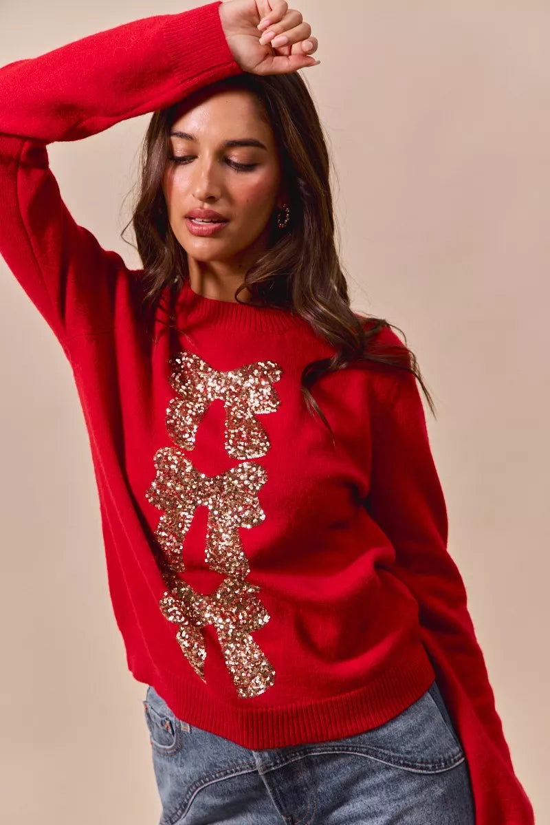 Sequins Embellished Christmas Sweater