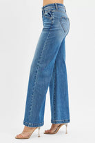 High Rise Wide Leg Jeans w/Front Yoke