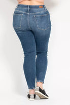 High Rise Button Fly Skinny Jeans