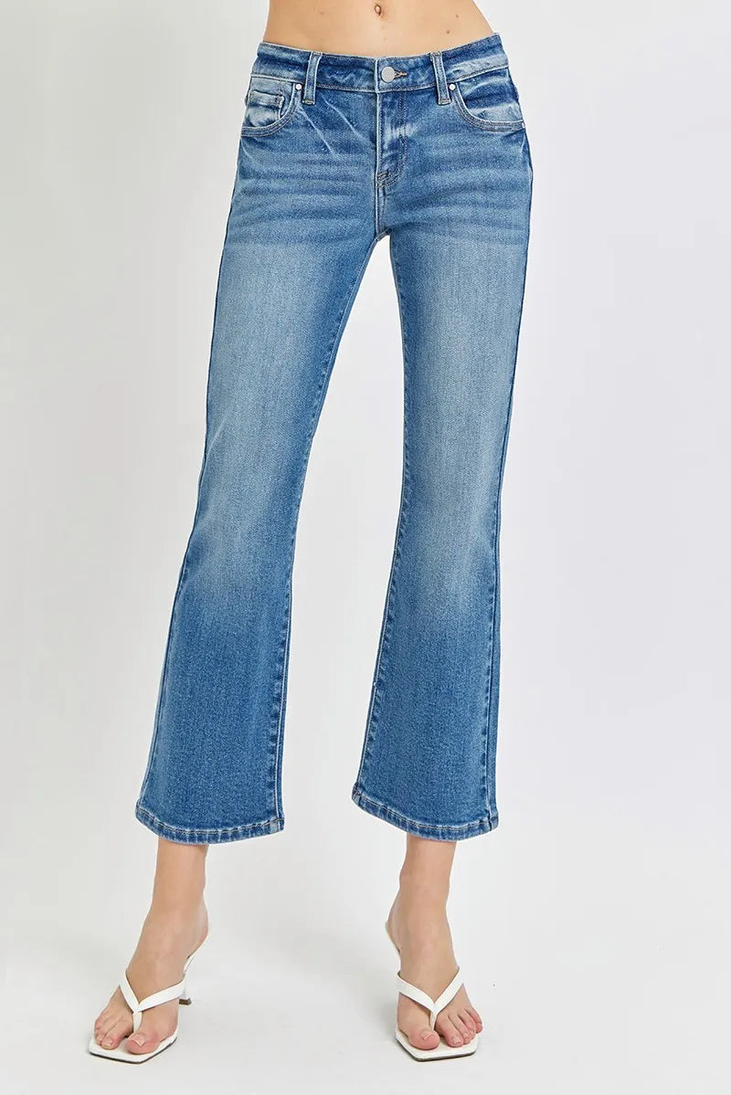 Low Rise Crop Flare Jeans