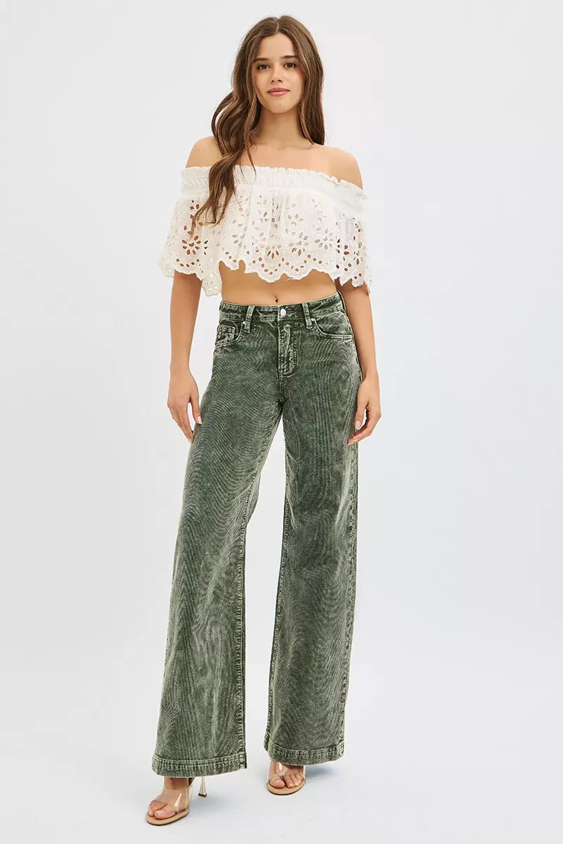 High Rise Wide Leg Corduroy Jeans
