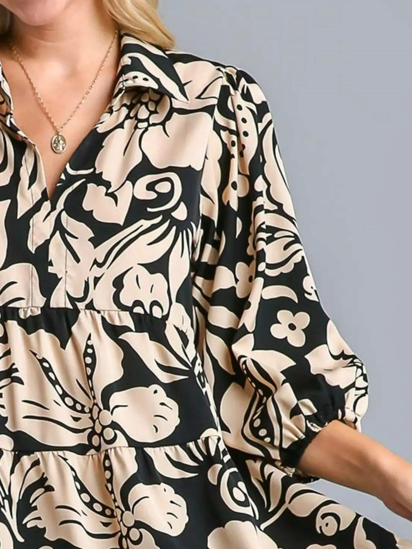 Floral Print Tiered Midi Dress