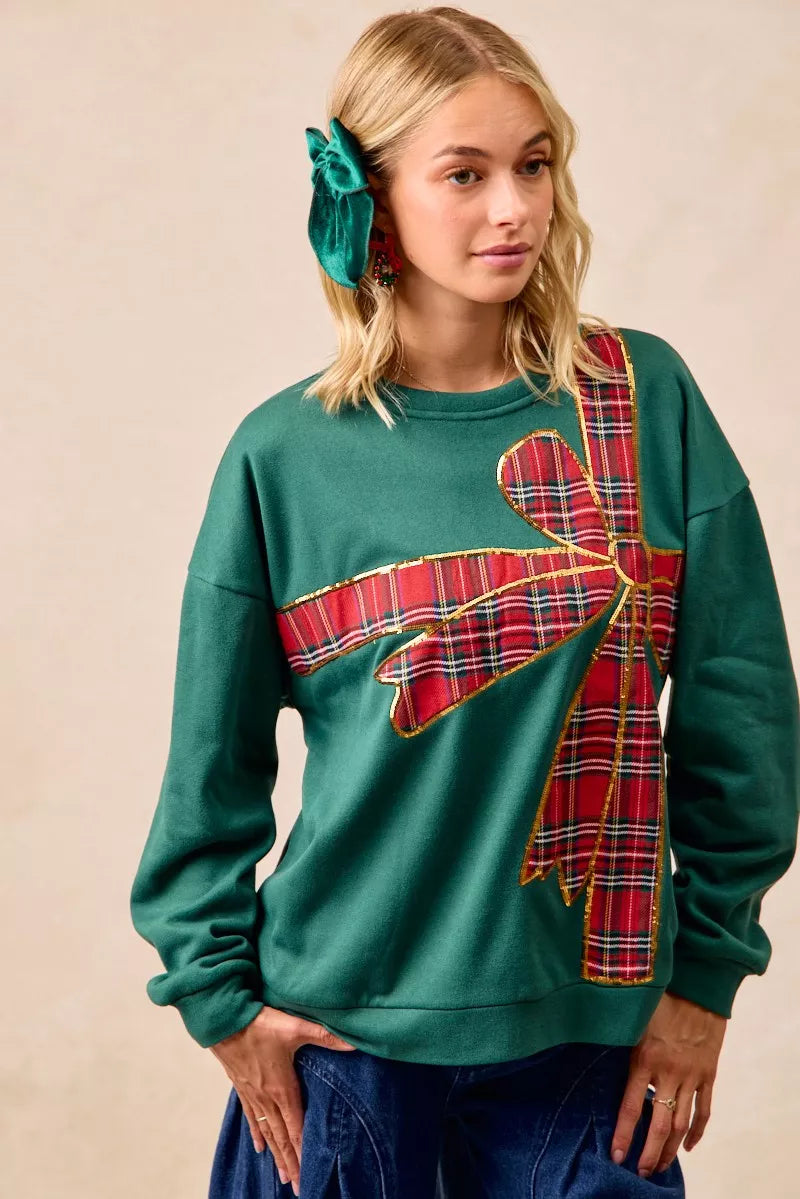 Plaid Christmas Fleece Pullover
