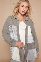 Raw Hem Patchwork Jacket