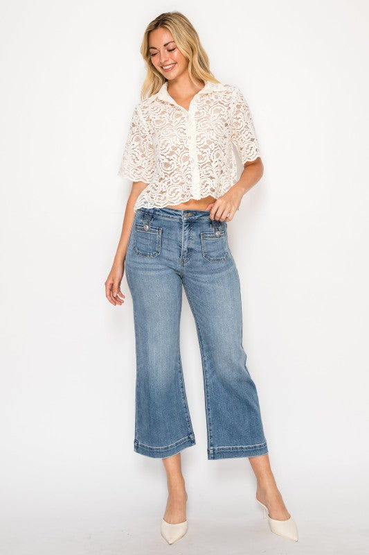 High Rise Crop Palazzo Tummy Control