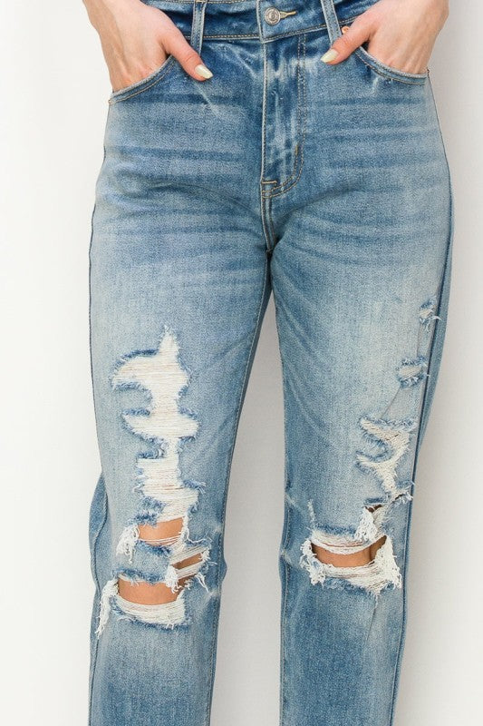 High Rise Stretch Mom Jeans