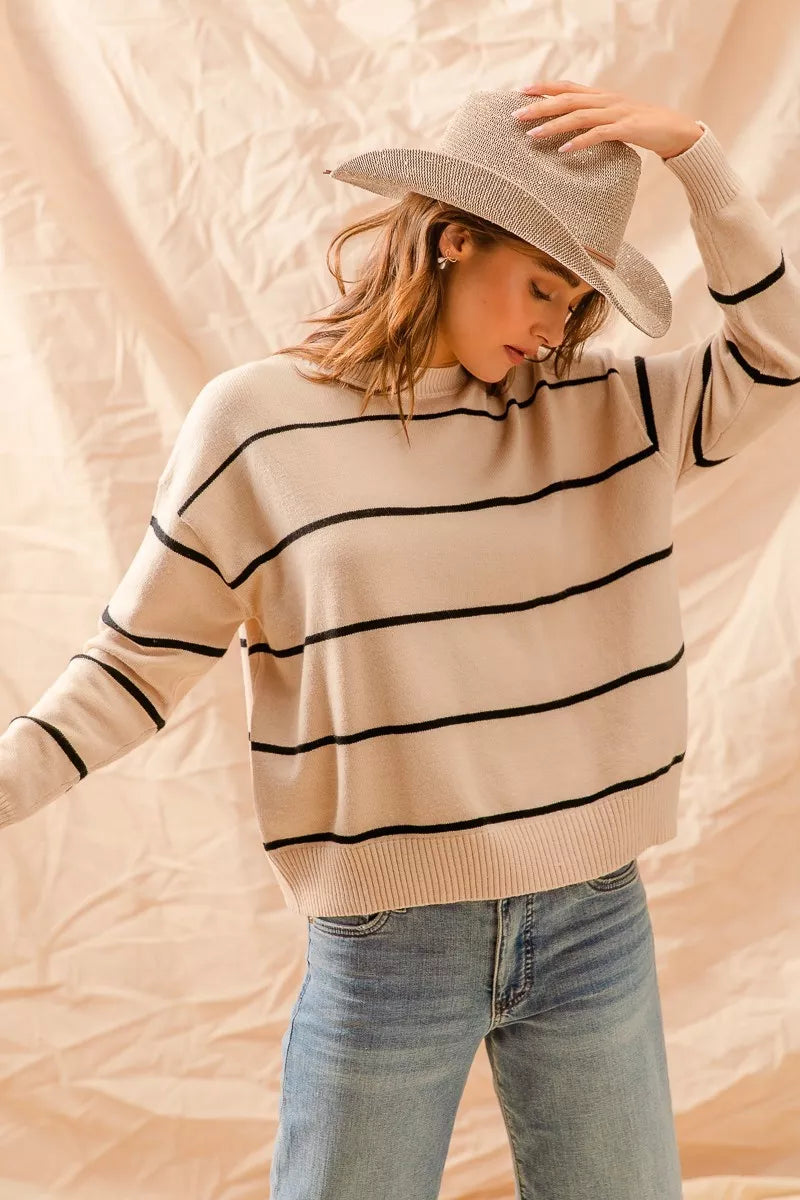 Stripe Crew Neck Sweater