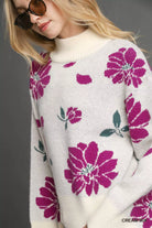 Floral Mock Neck Sweater