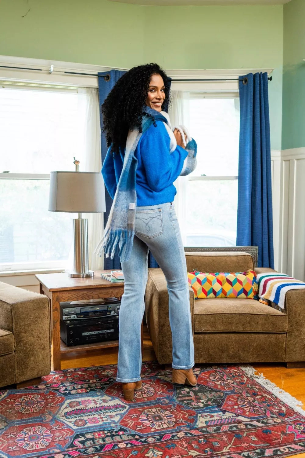 Mid Rise Thermal Bootcut Jeans