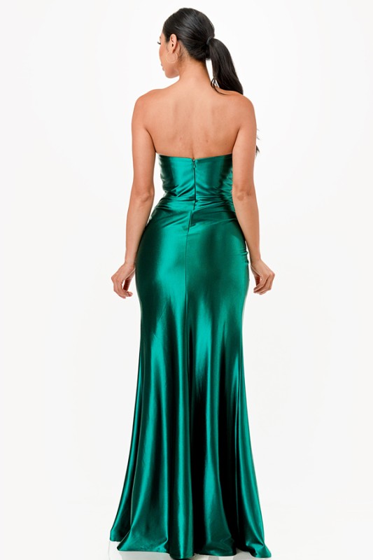 Strapless Ruched Full-Length Gown