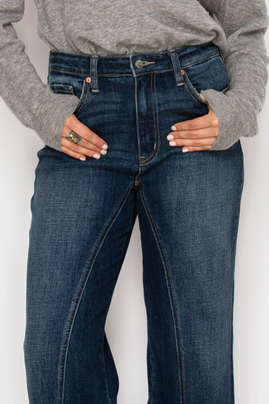 HYBRID STRETCH RIPPED RELAXED FLARE JEANS