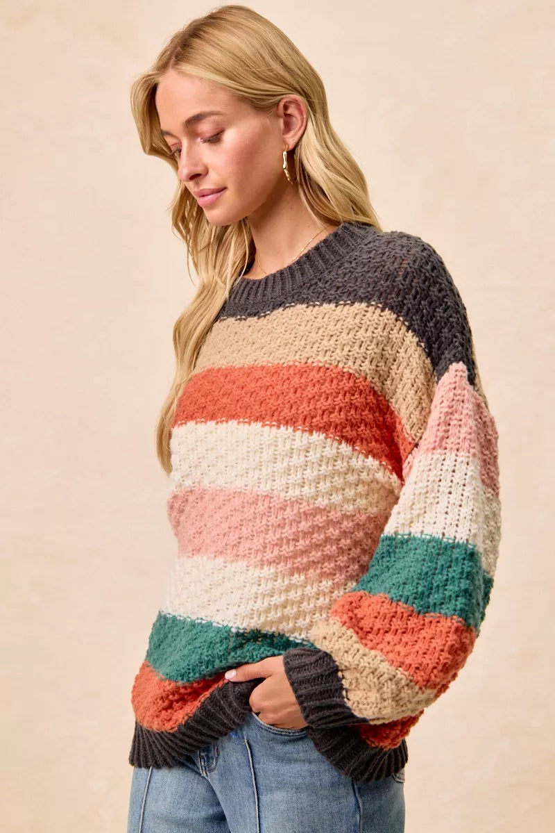Color Block Chunky Sweater