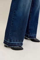 Judy Blue High Waist Palazzo Jeans with Front Patch Pockets