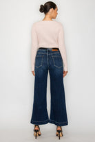 High Rise Cropped Palazzo Jeans