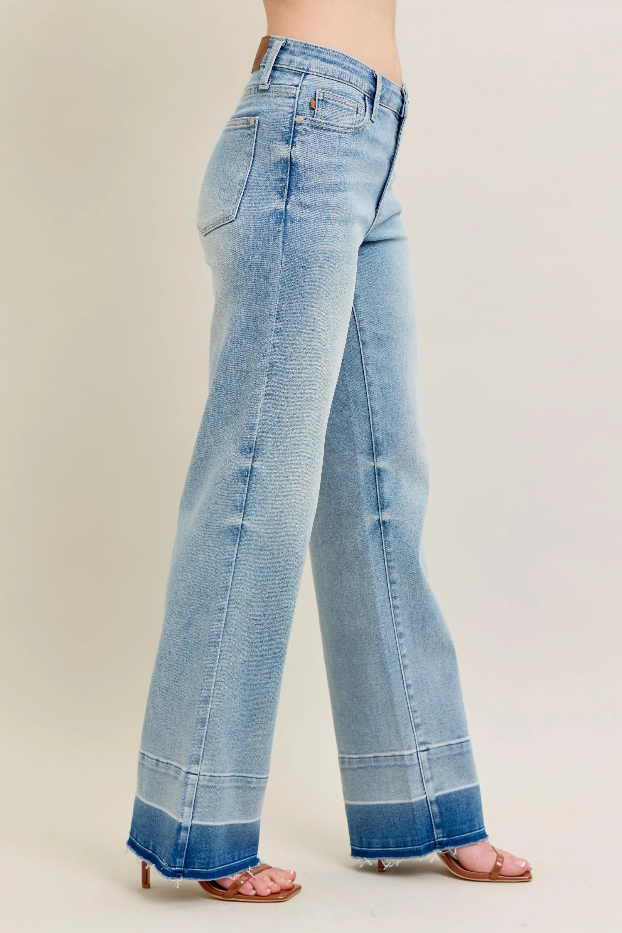 Release Hem Wide Leg Jeans