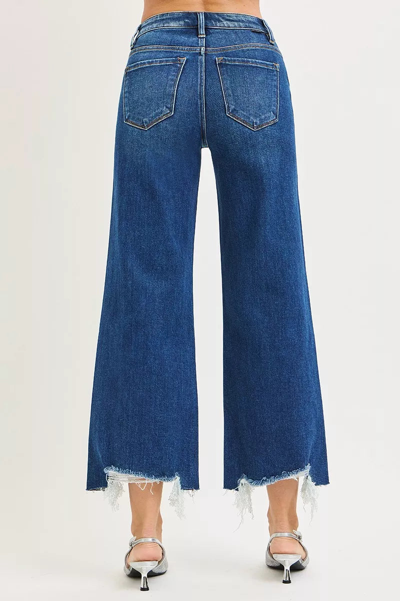 High Rise Crop Wide Leg Jeans