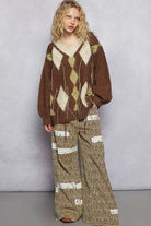 Argyle Pattern Mohair Sweater