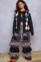 Button Down Diamond Pattern Cardigan