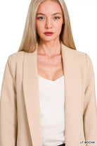 Woven Long Sleeve Blazer With Lining