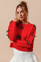 Ribbon Bow Applique Sweater