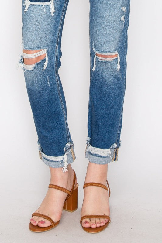 Tummy Control High Rise Straight Jeans