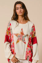 Floral Star Patch Sweatshirt