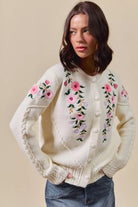 Floral Embroidered Coquette Sweater Cardigan